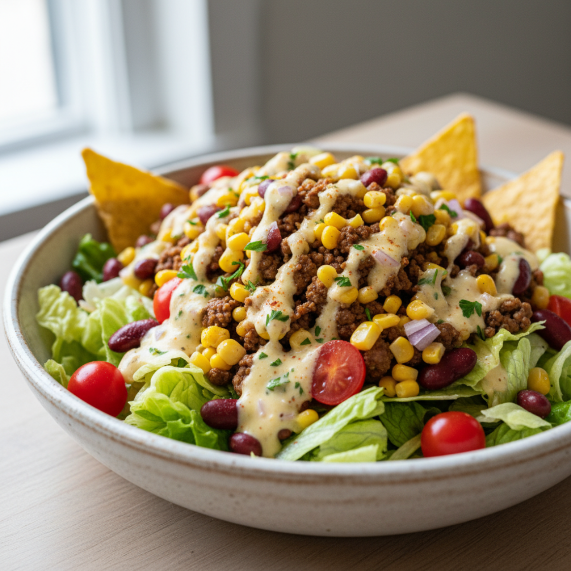 Tacosalat mit Mais