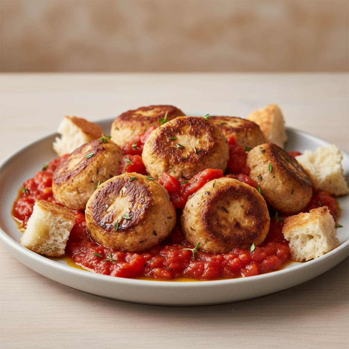 Thunfischbällchen mit Tomaten