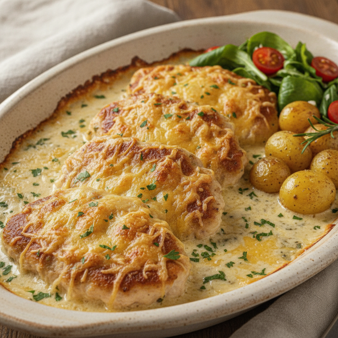 Überbackene Putenschnitzel