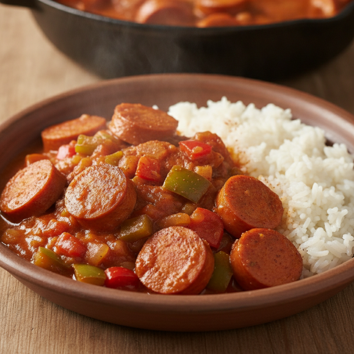 Würstchen-Gulasch aus der Pfanne